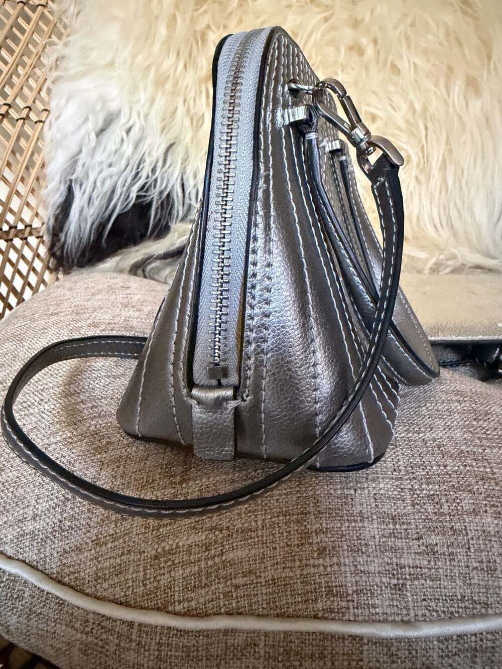Kate Spade Patterson Drive Quilted Mini Dome Satchel and Wallet Set Silver - Picture 5 of 10